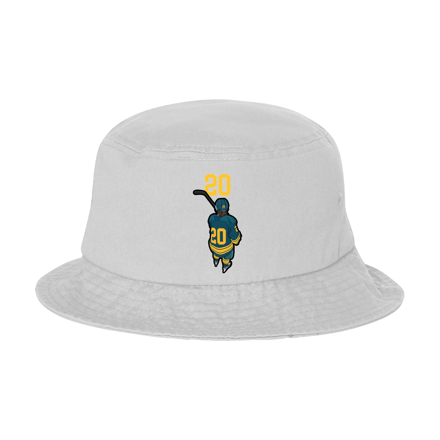 Bucket Cap — Number Top in White