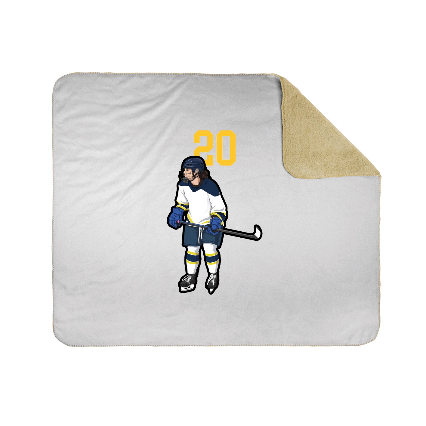 Throw Blanket — Number Top in White