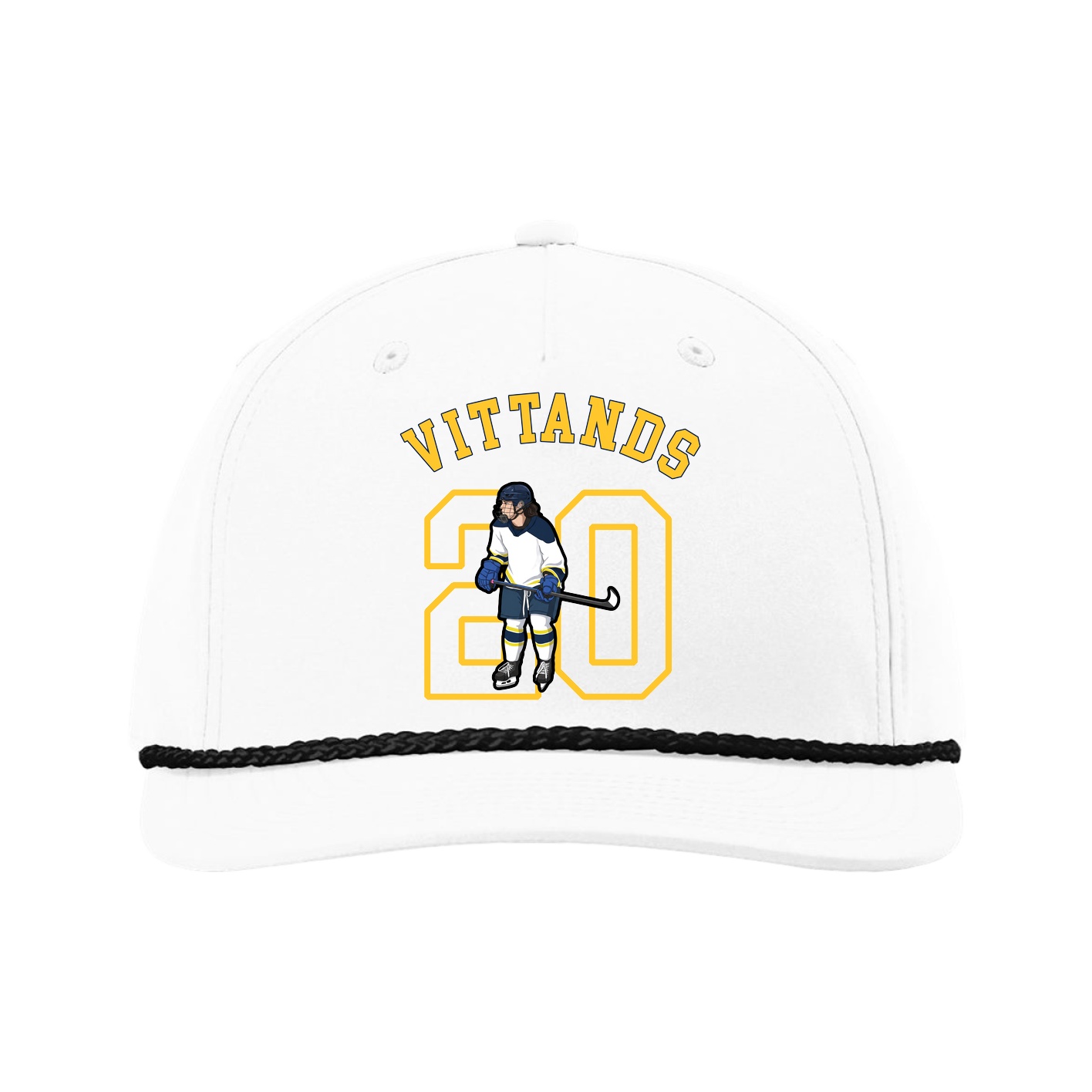 Five-Panel Classic Rope Cap — Shirsey Arch in White