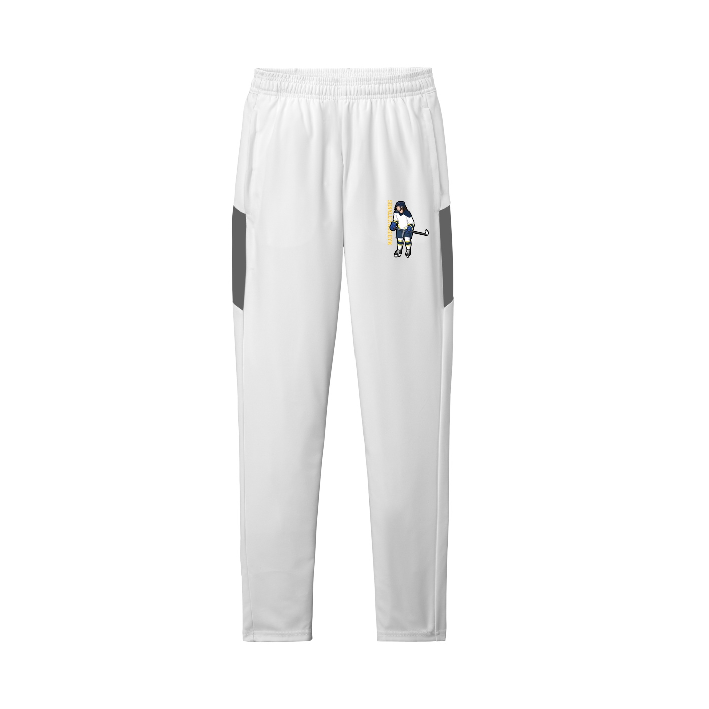 Team Travel Pant — Name Vertical in White/Grey