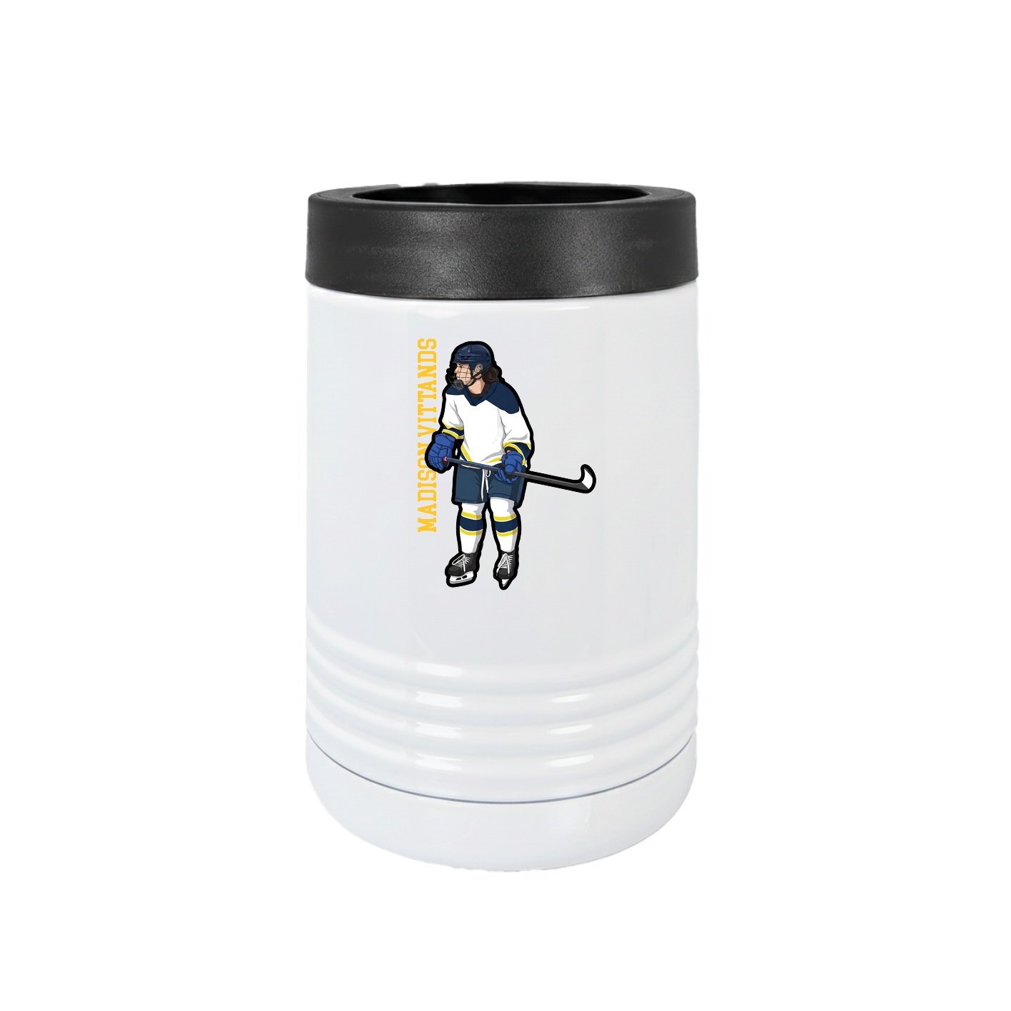 Beverage Holder — Name Vertical in White