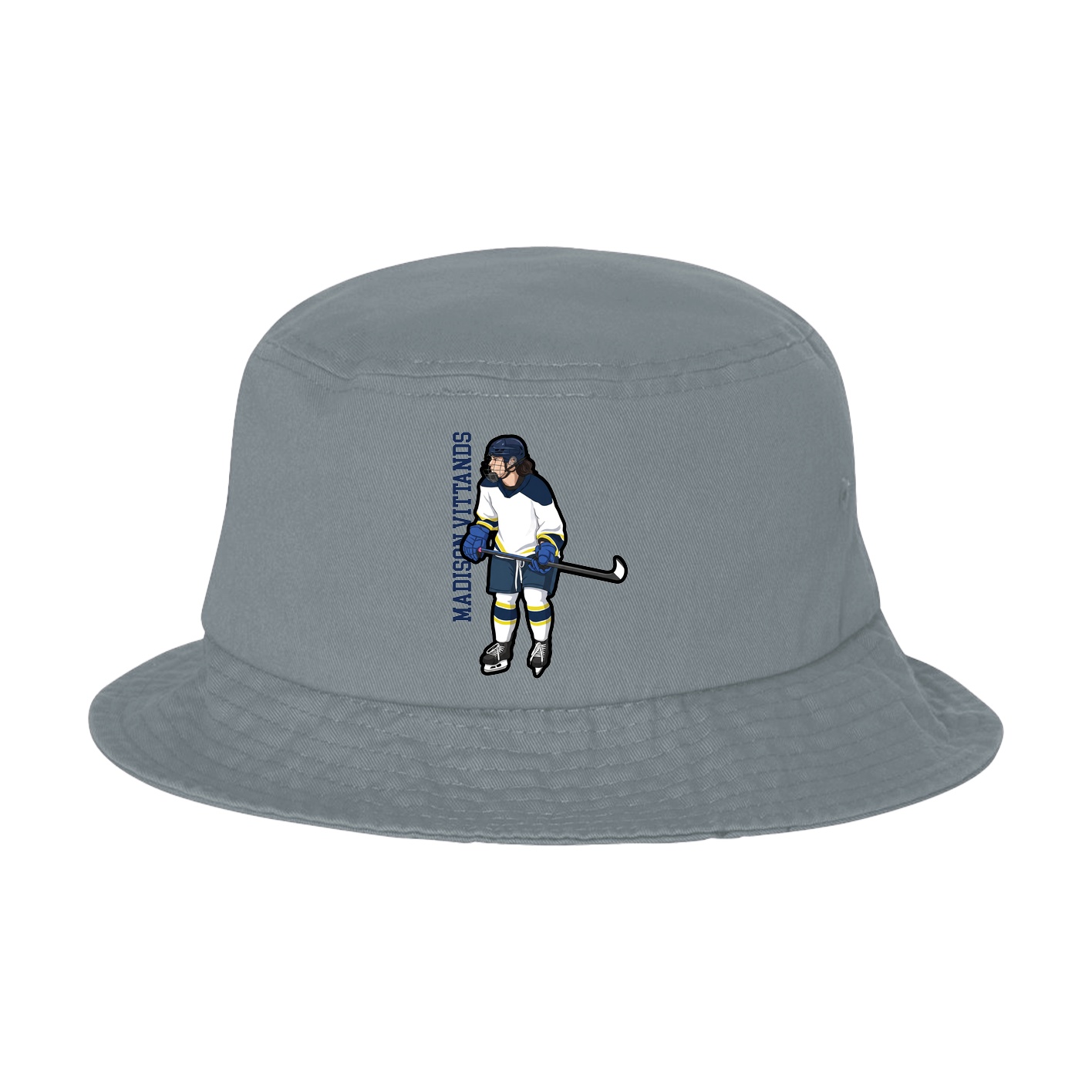 Bucket Cap — Name Vertical in Grey