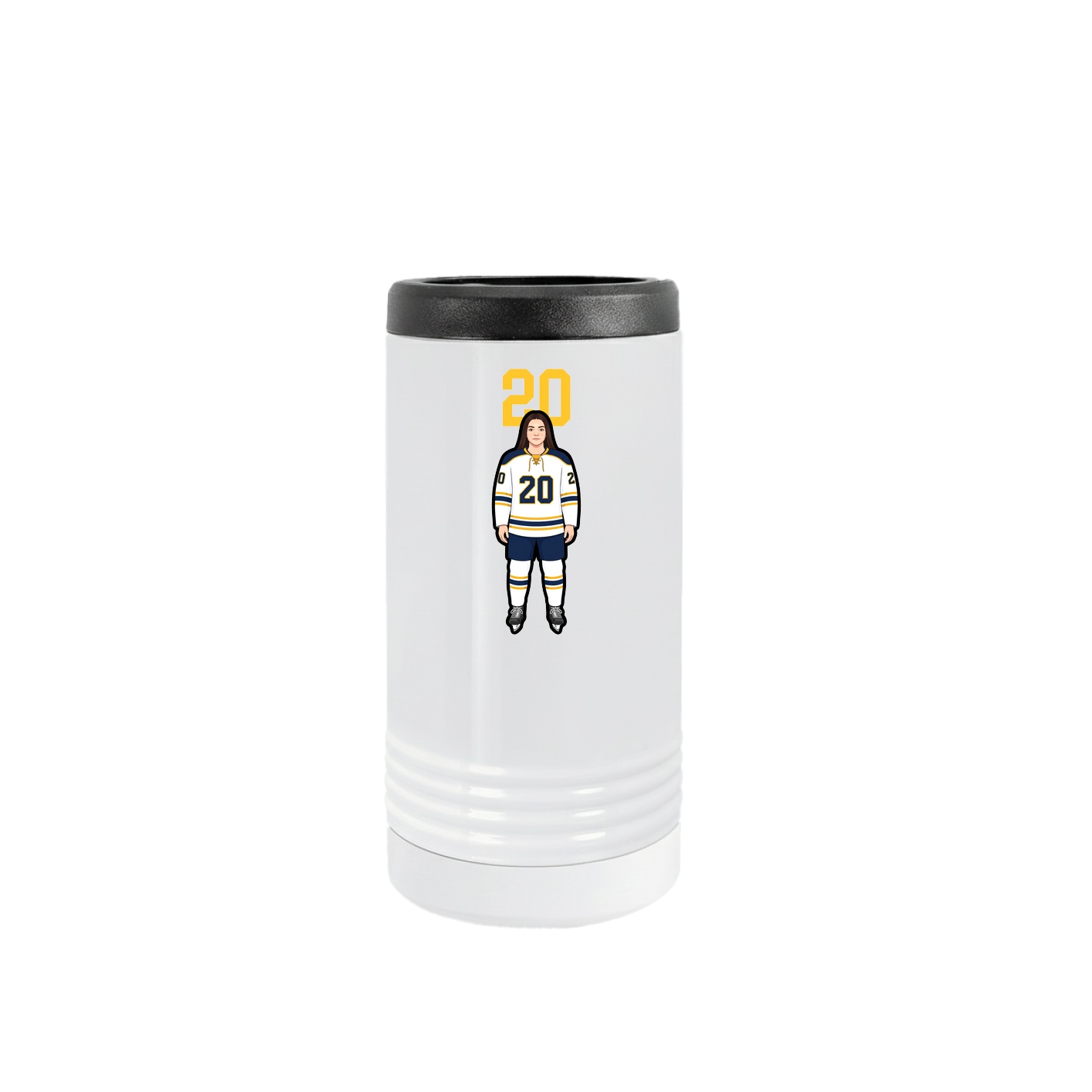 Slim Beverage Holder — Number Top in White