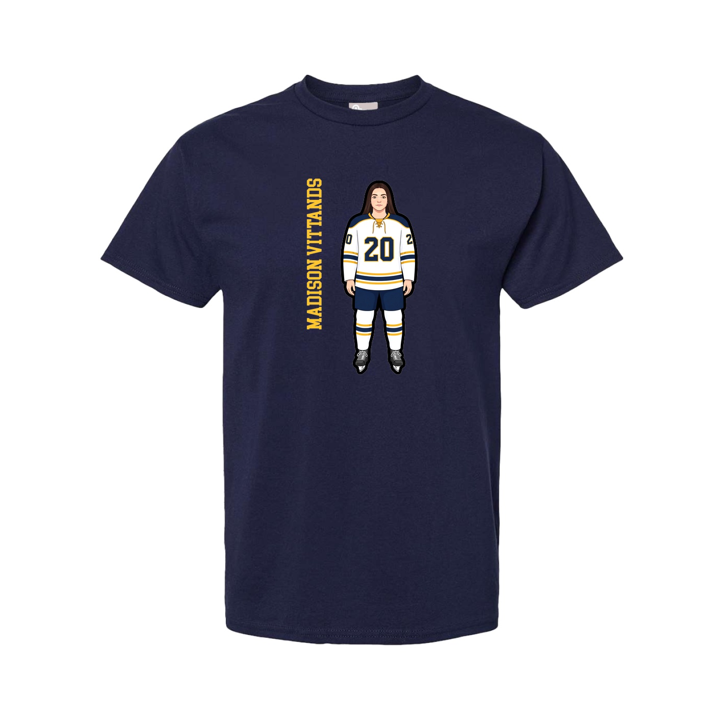 Tee — Name Vertical in Navy