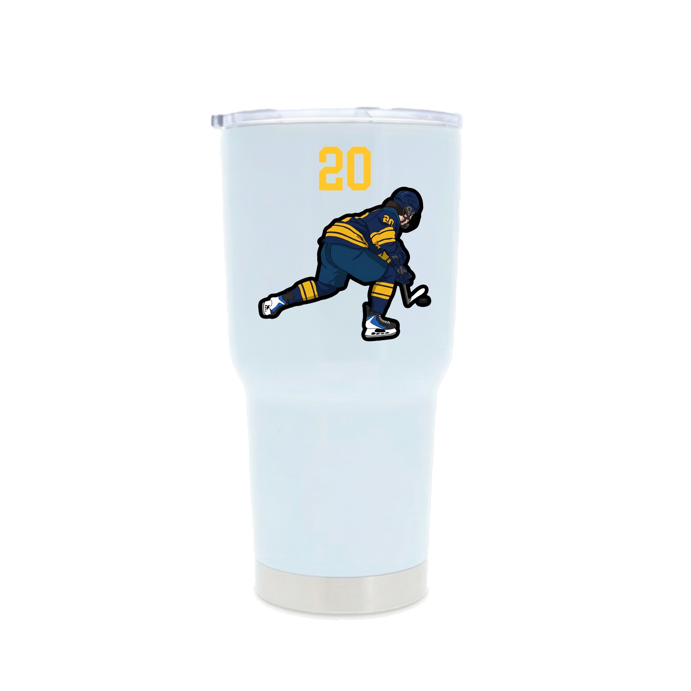 30oz Stainless Steel Tumbler — Number Top in White
