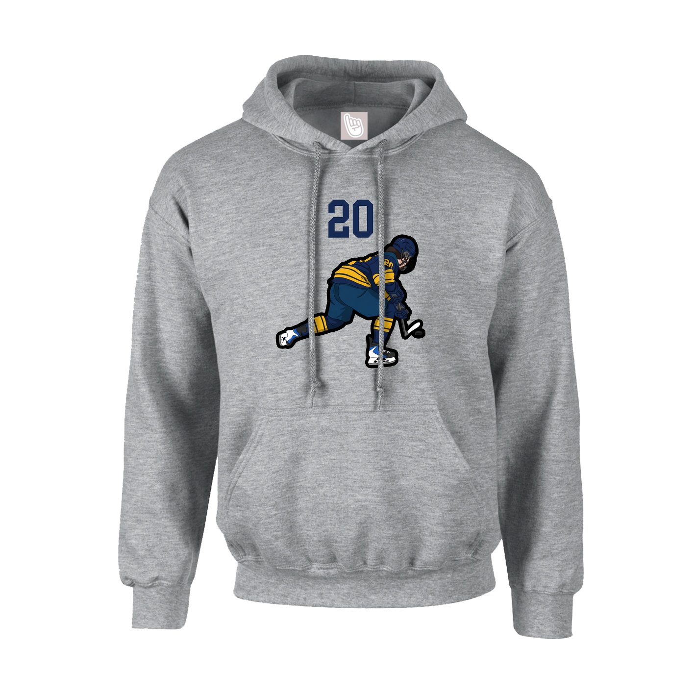 Hoodie — Number Top in Grey