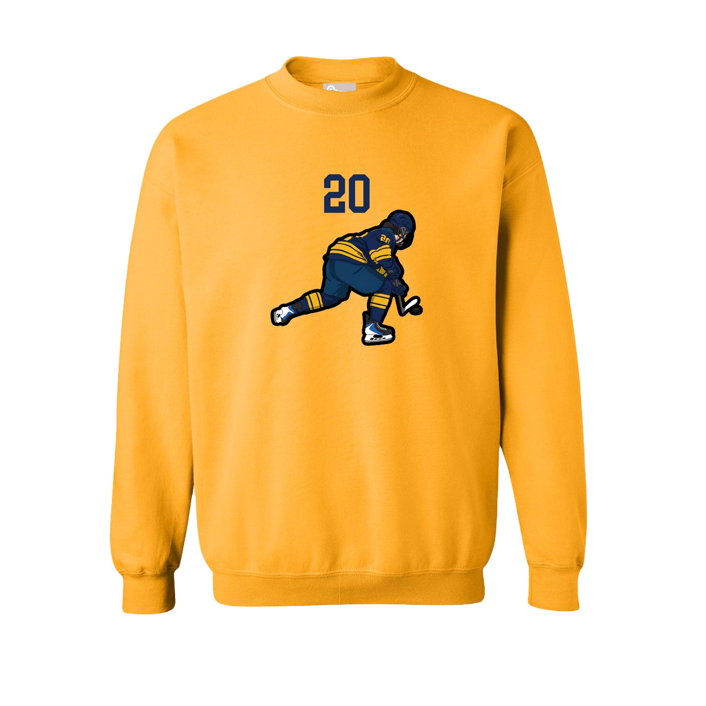 Fleece Crew — Number Top in Gold
