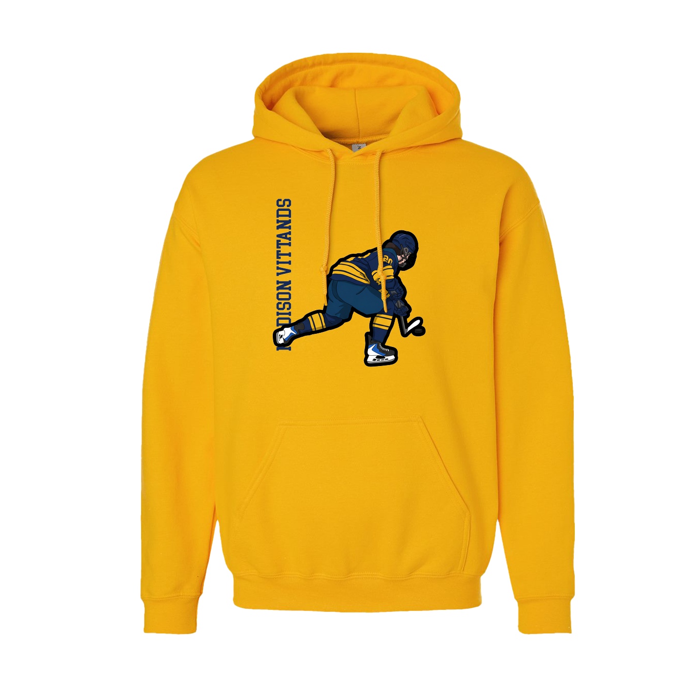 Youth Hoodie — Name Vertical in Gold