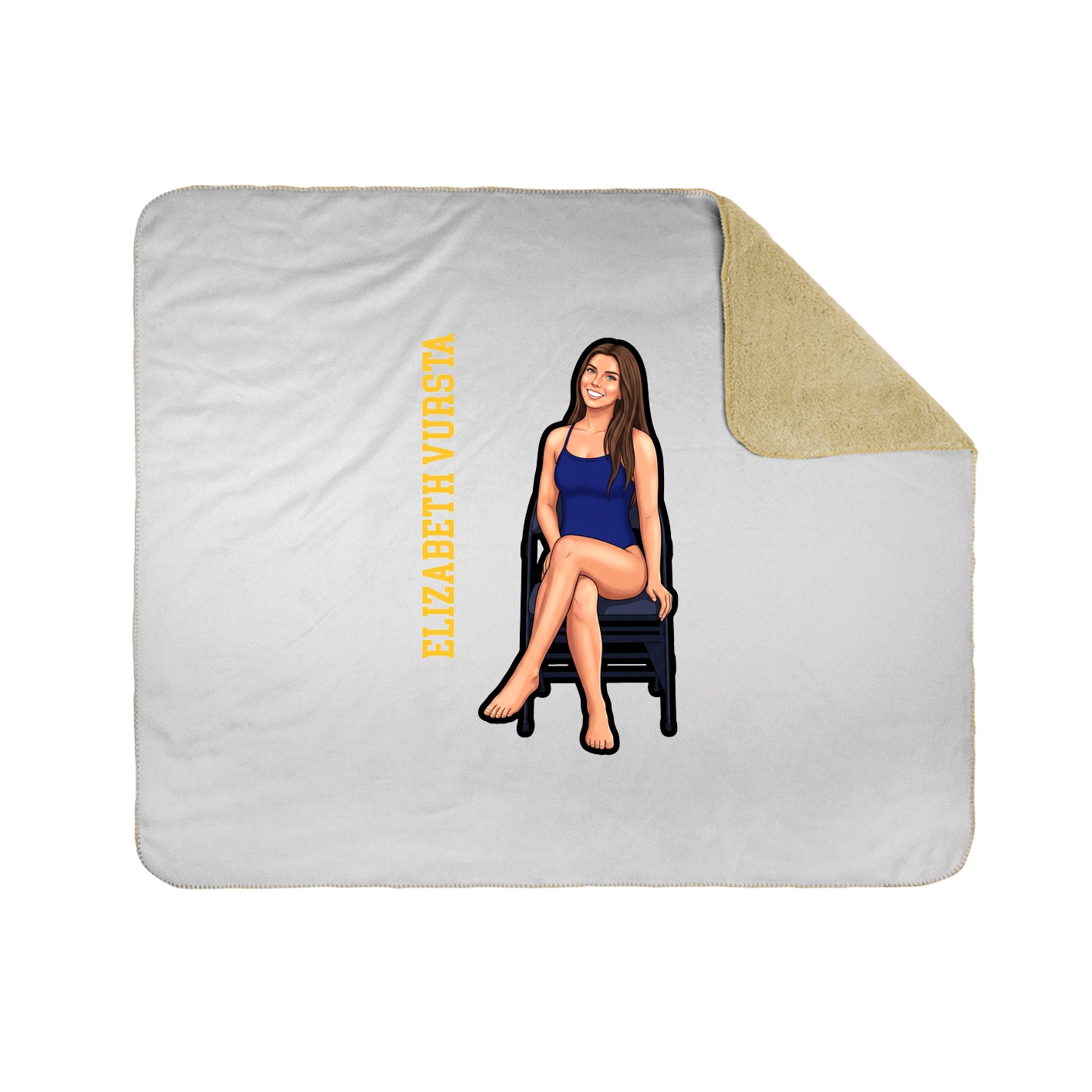 Throw Blanket — Name Vertical in White