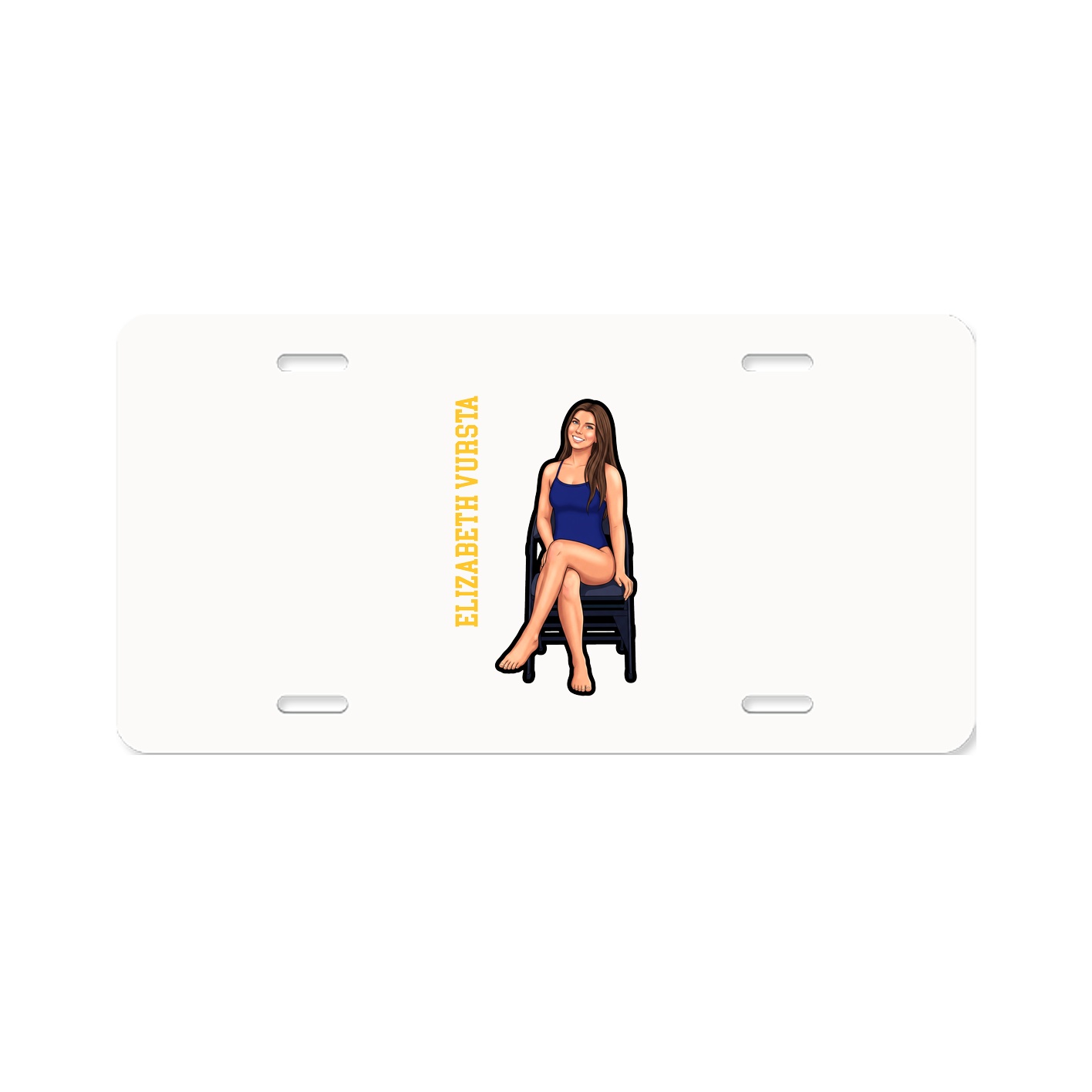 License Plate — Name Vertical in Classic