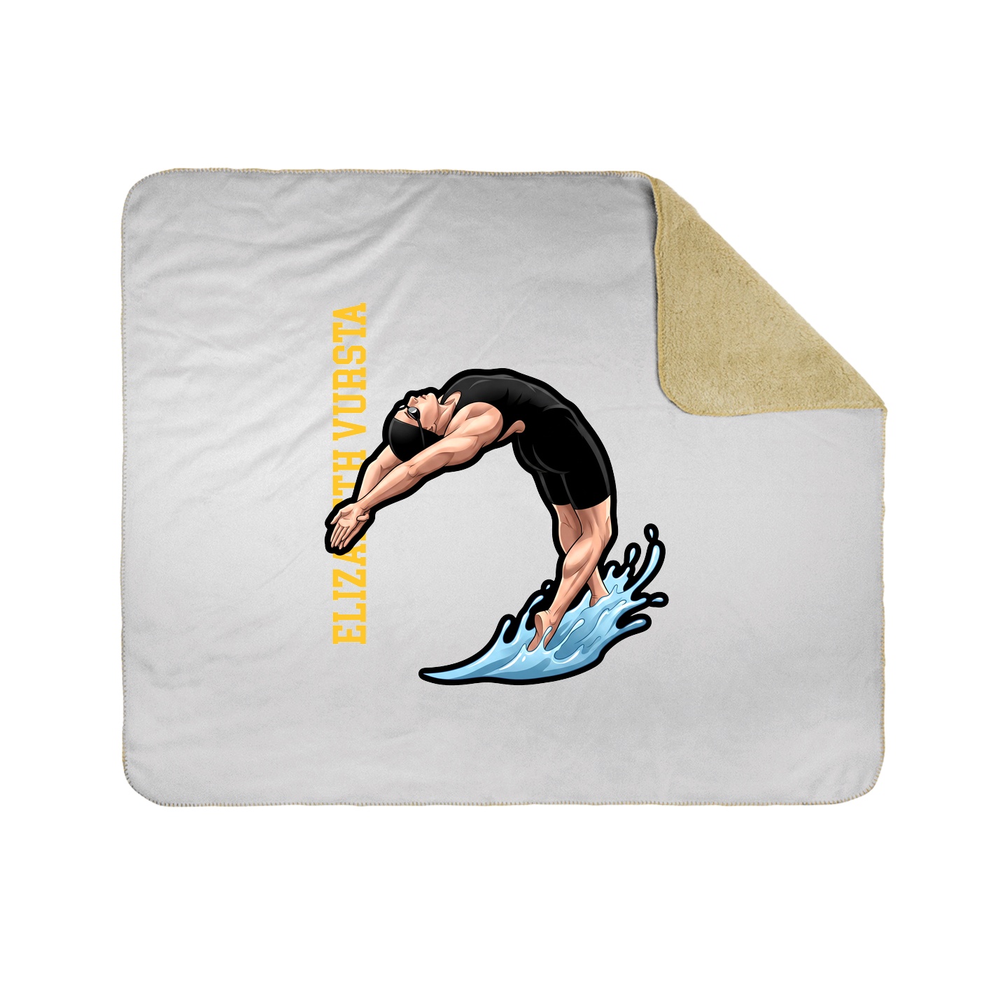 Throw Blanket — Name Vertical in White