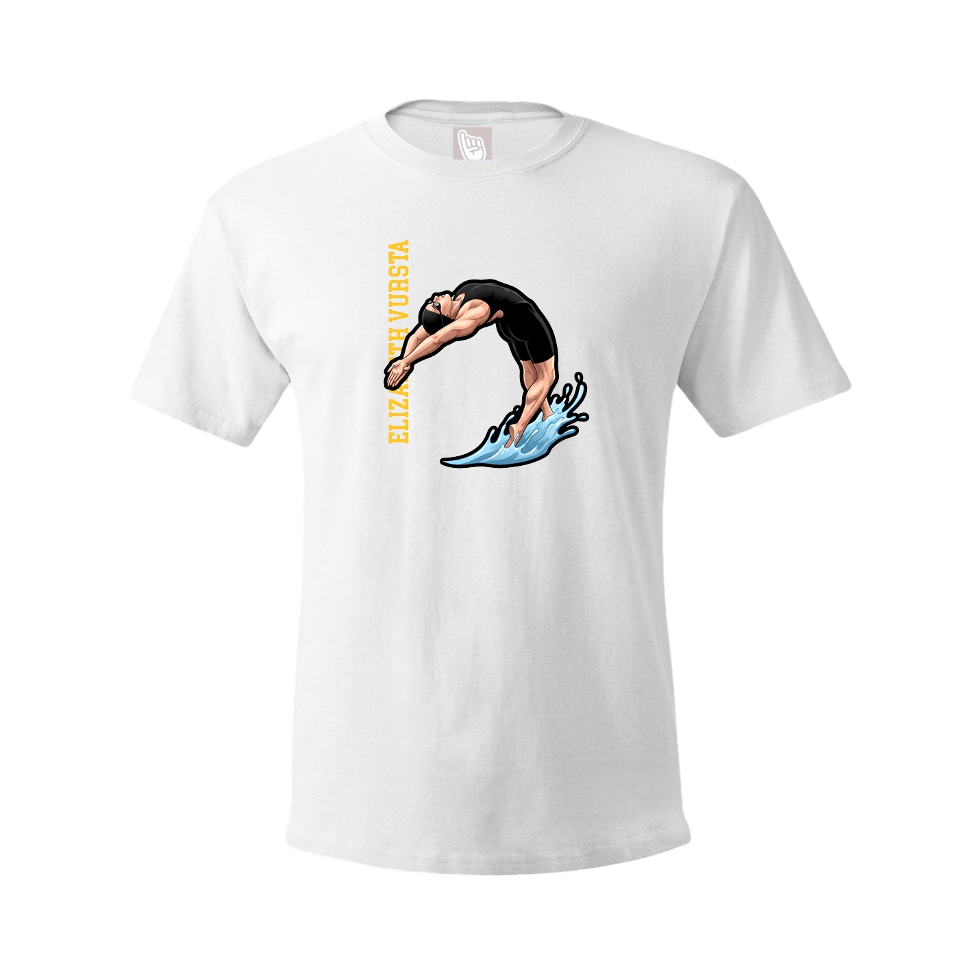 Tee — Name Vertical in White