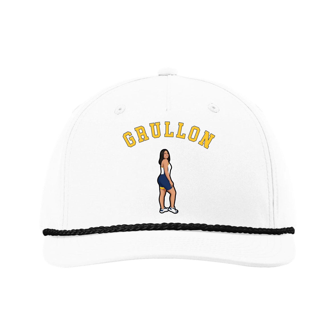 Five-Panel Classic Rope Cap — Shirsey Arch in White