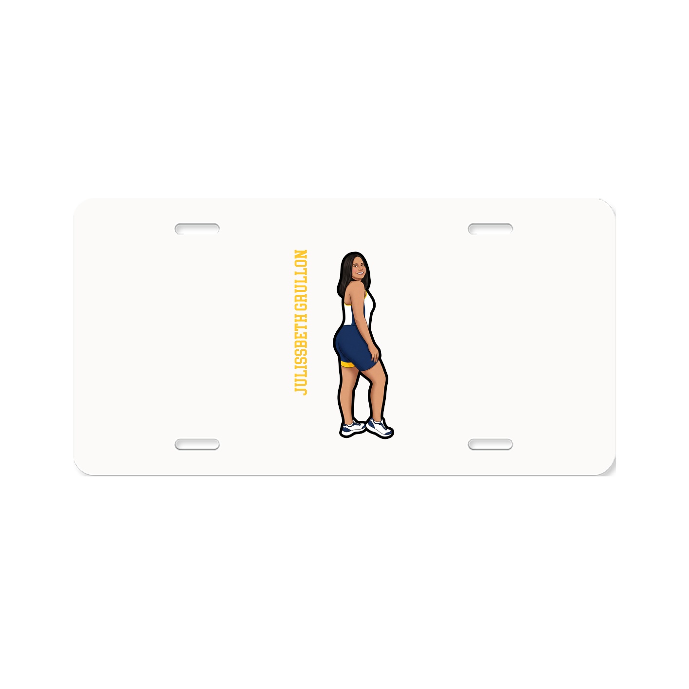 License Plate — Name Vertical in Classic