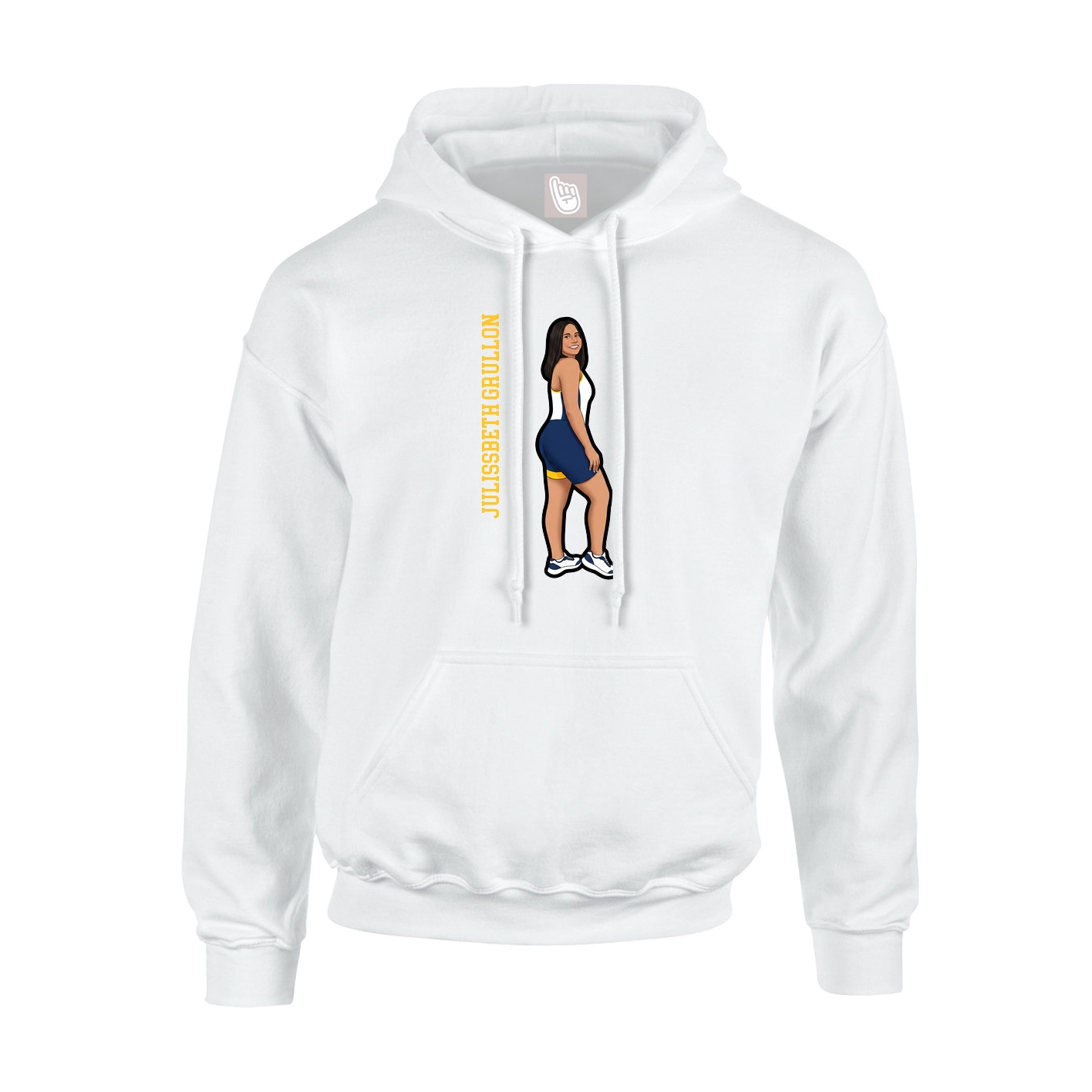 Hoodie — Name Vertical in White