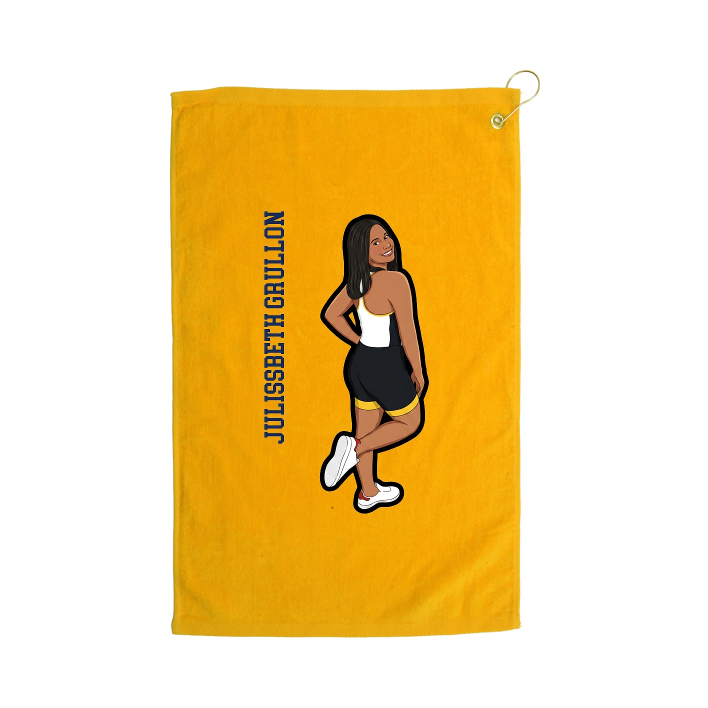 Golf Towel — Name Vertical in Gold