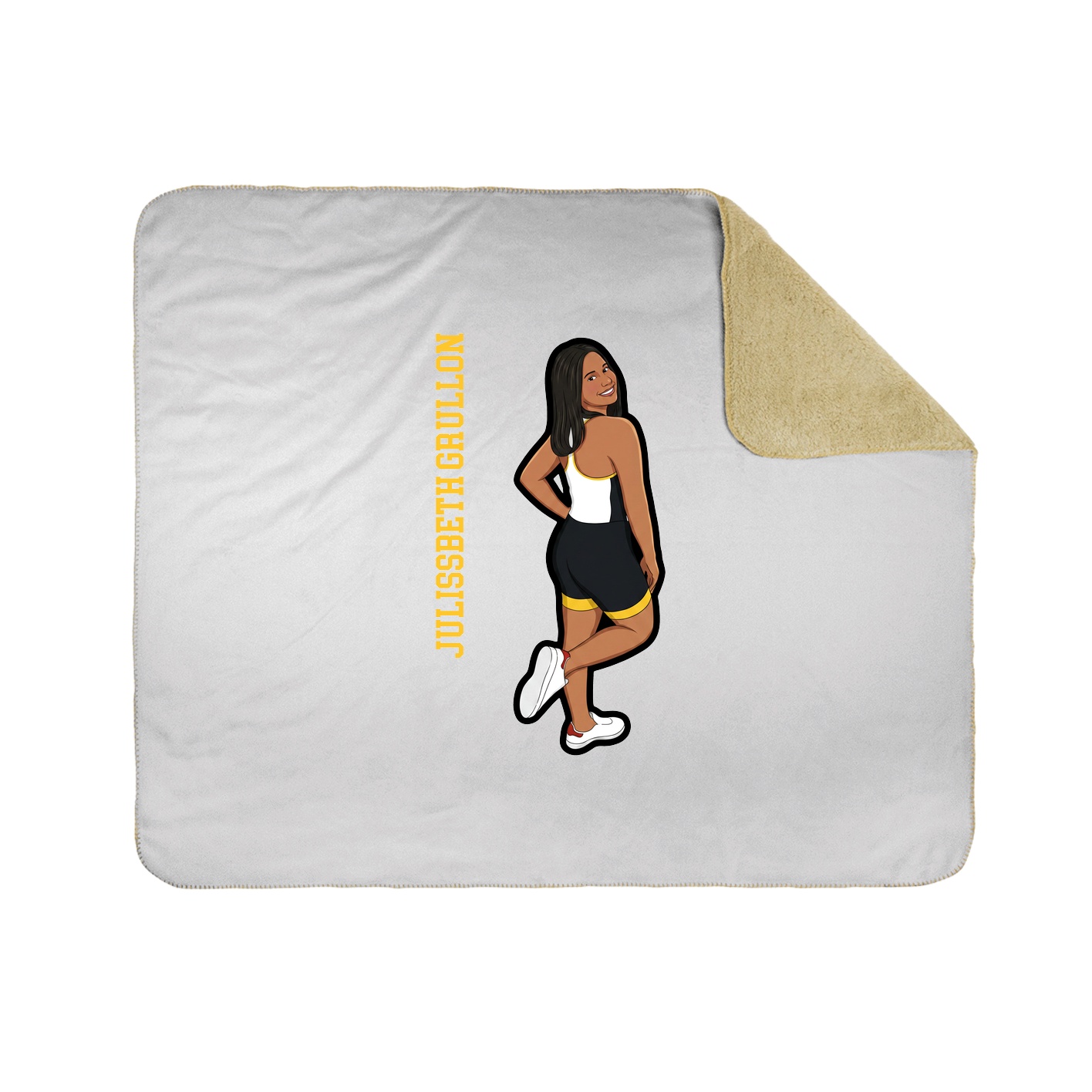 Throw Blanket — Name Vertical in White