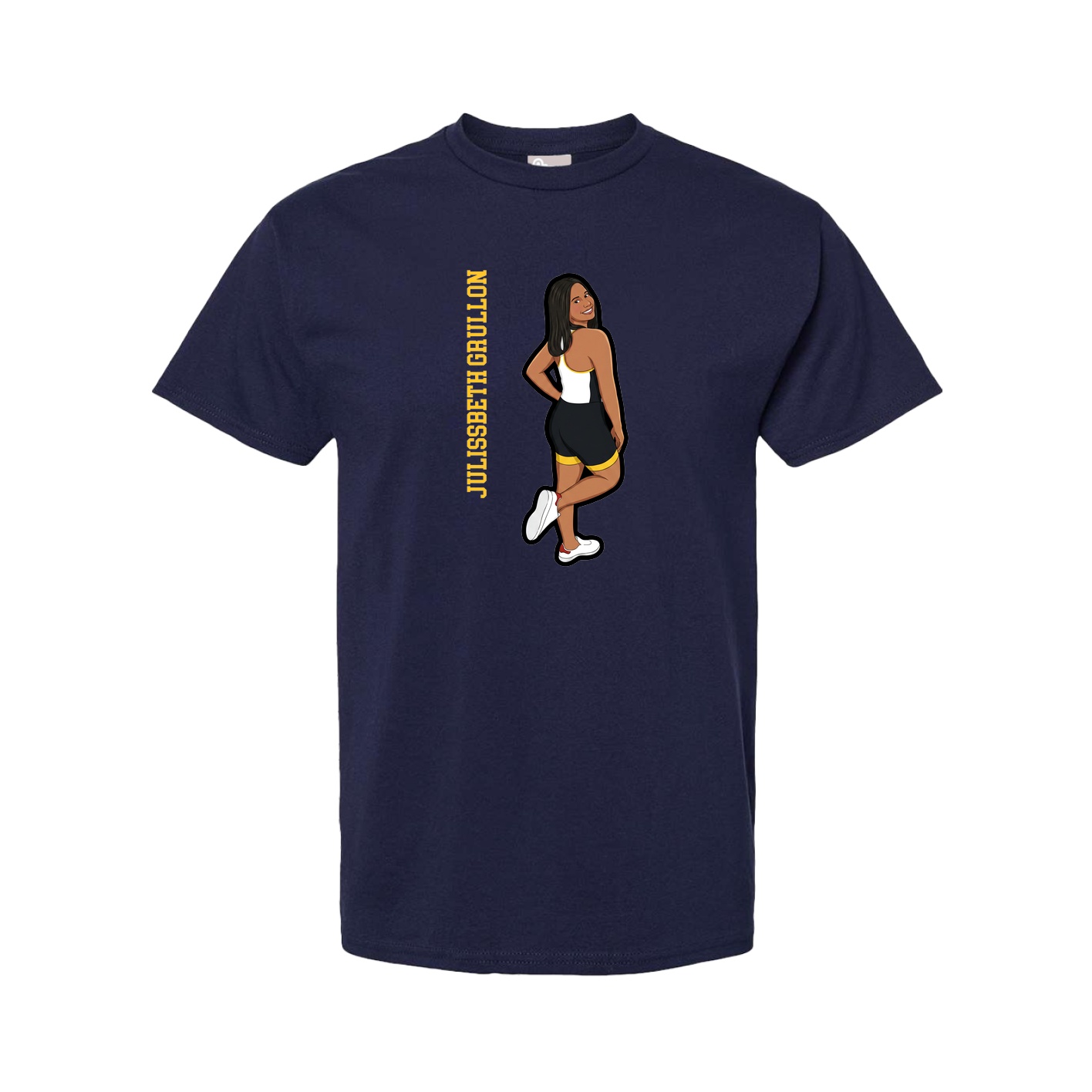 Tee — Name Vertical in Navy