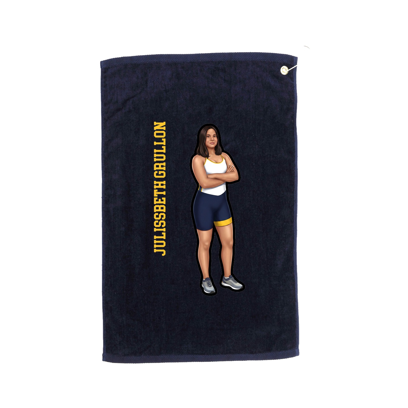 Golf Towel — Name Vertical in Navy
