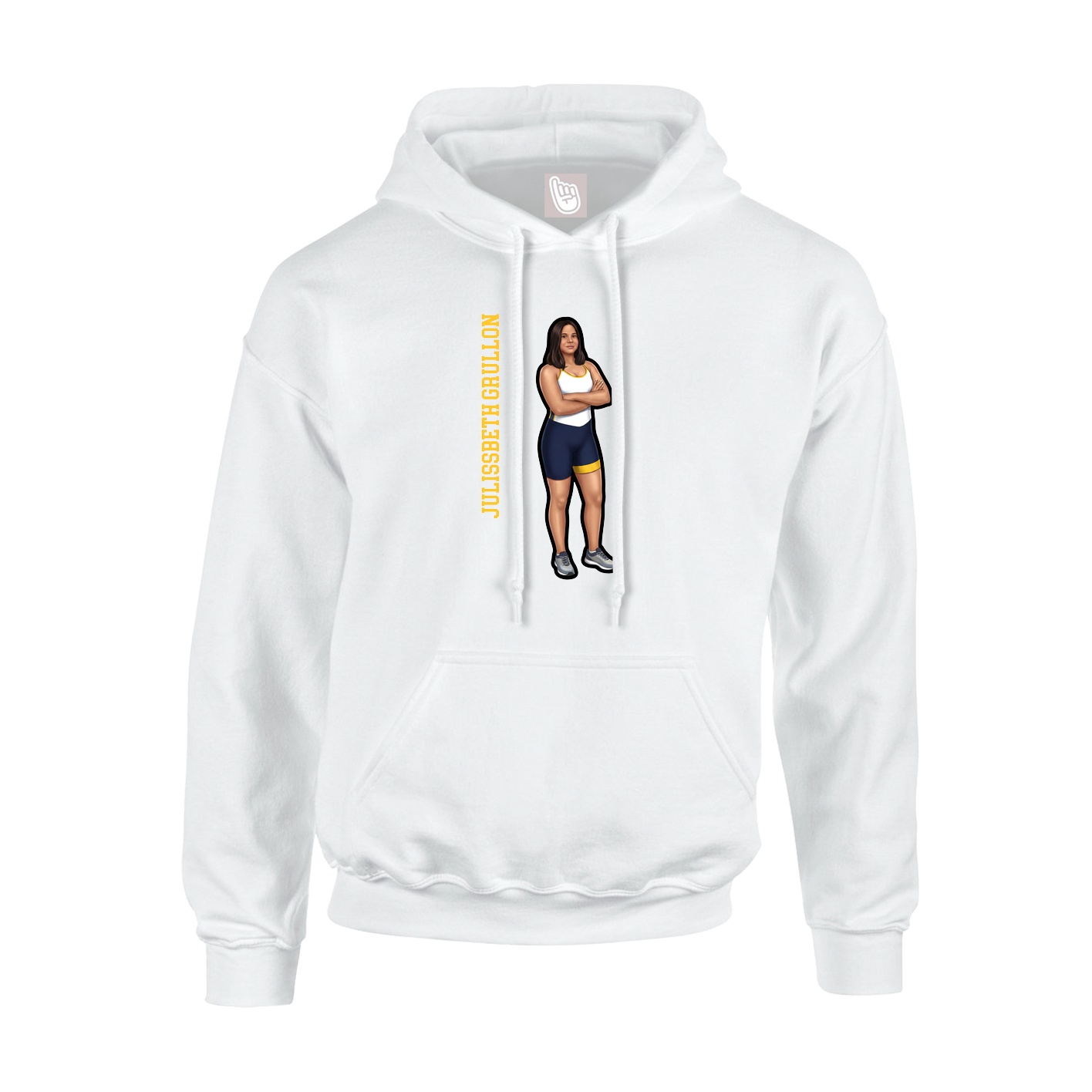Youth Hoodie — Name Vertical in White