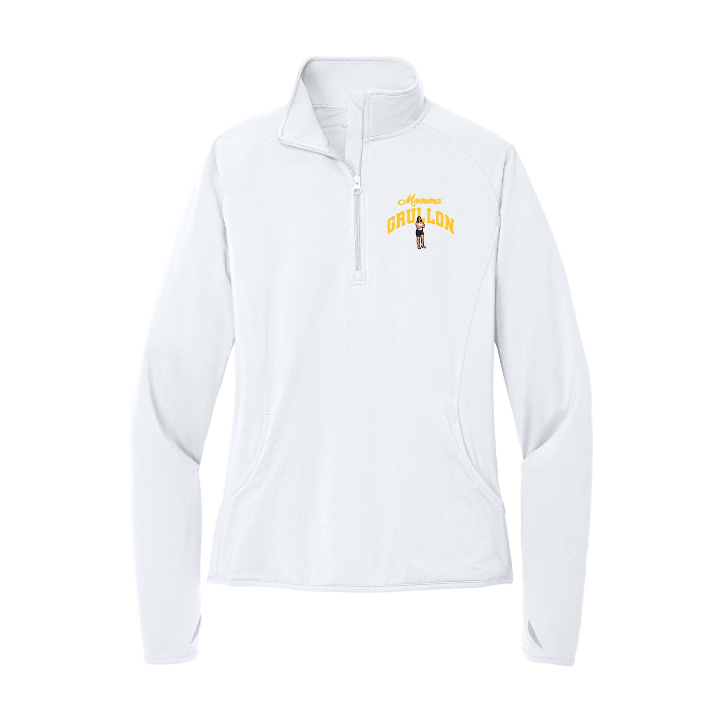 Women's Q-Zip Pullover — Mothers Day Arch in White