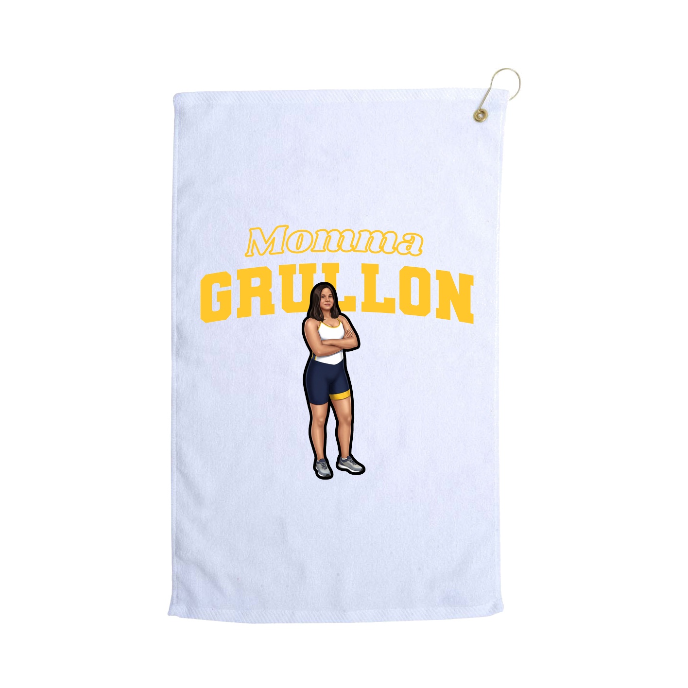 Golf Towel — Mothers Day Block in White