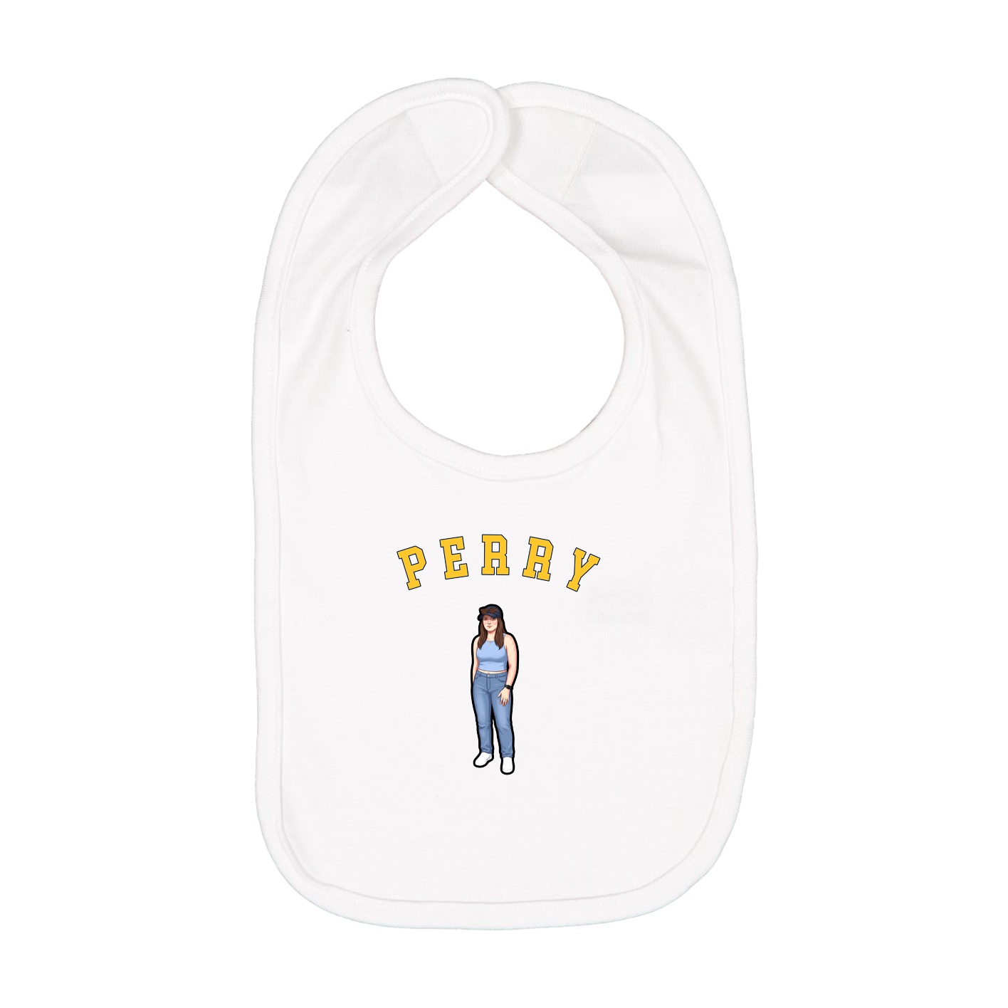 Infant Bib — Shirsey Arch in White