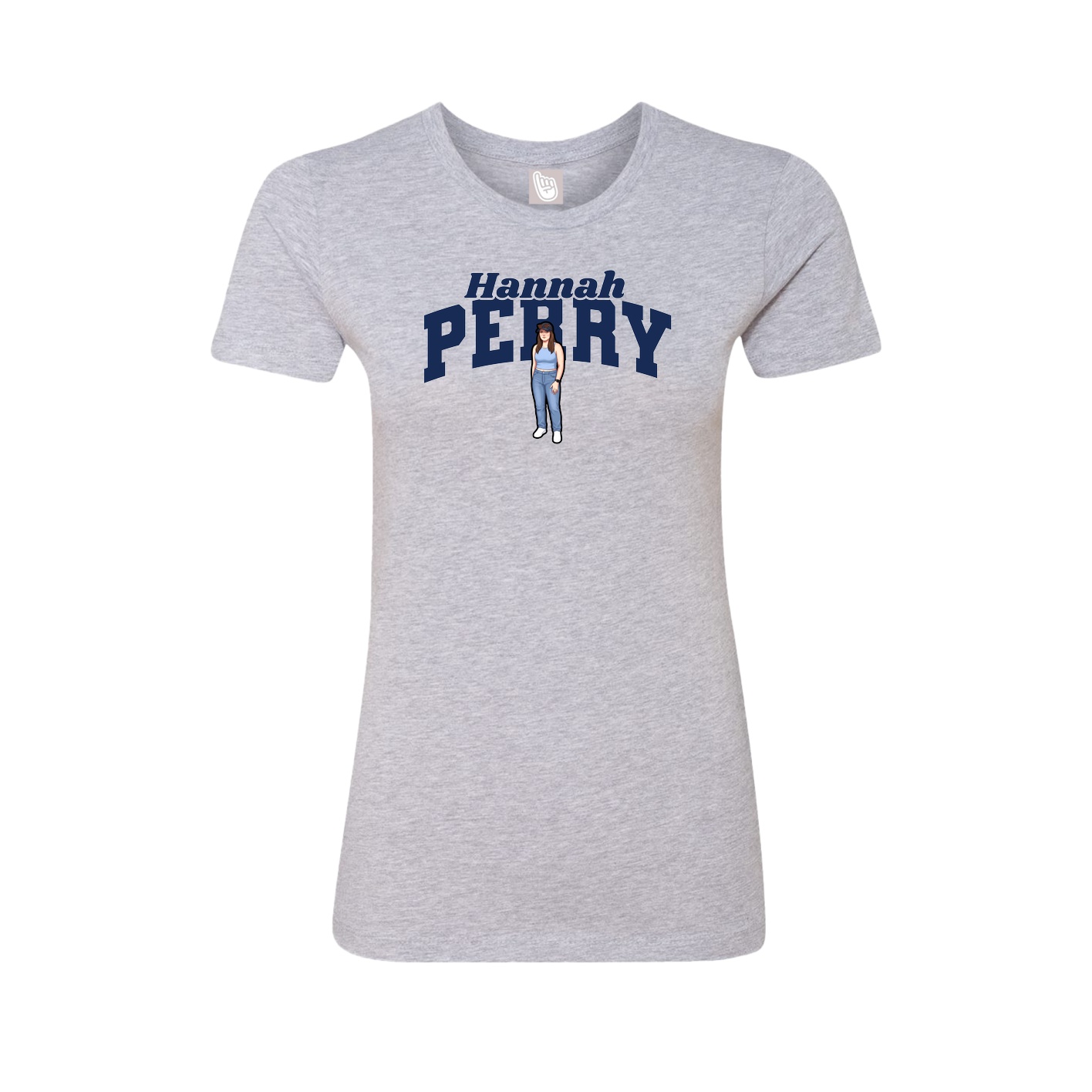 Fitted Women's Tee — Signature Arch in Grey