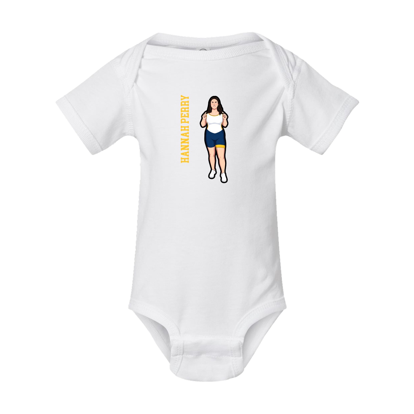 Baby Onesie — Name Vertical in White