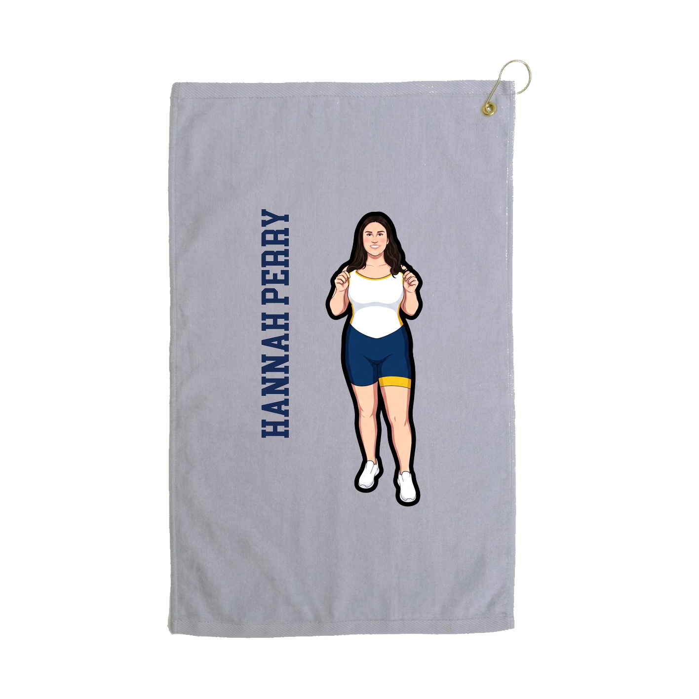 Golf Towel — Name Vertical in Grey