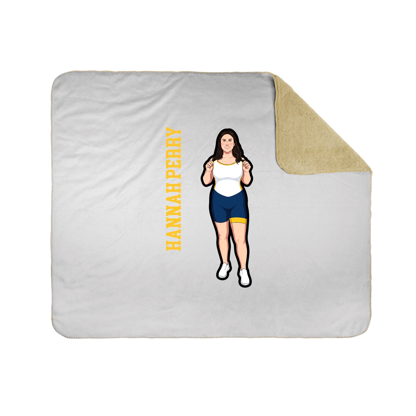 Throw Blanket — Name Vertical in White