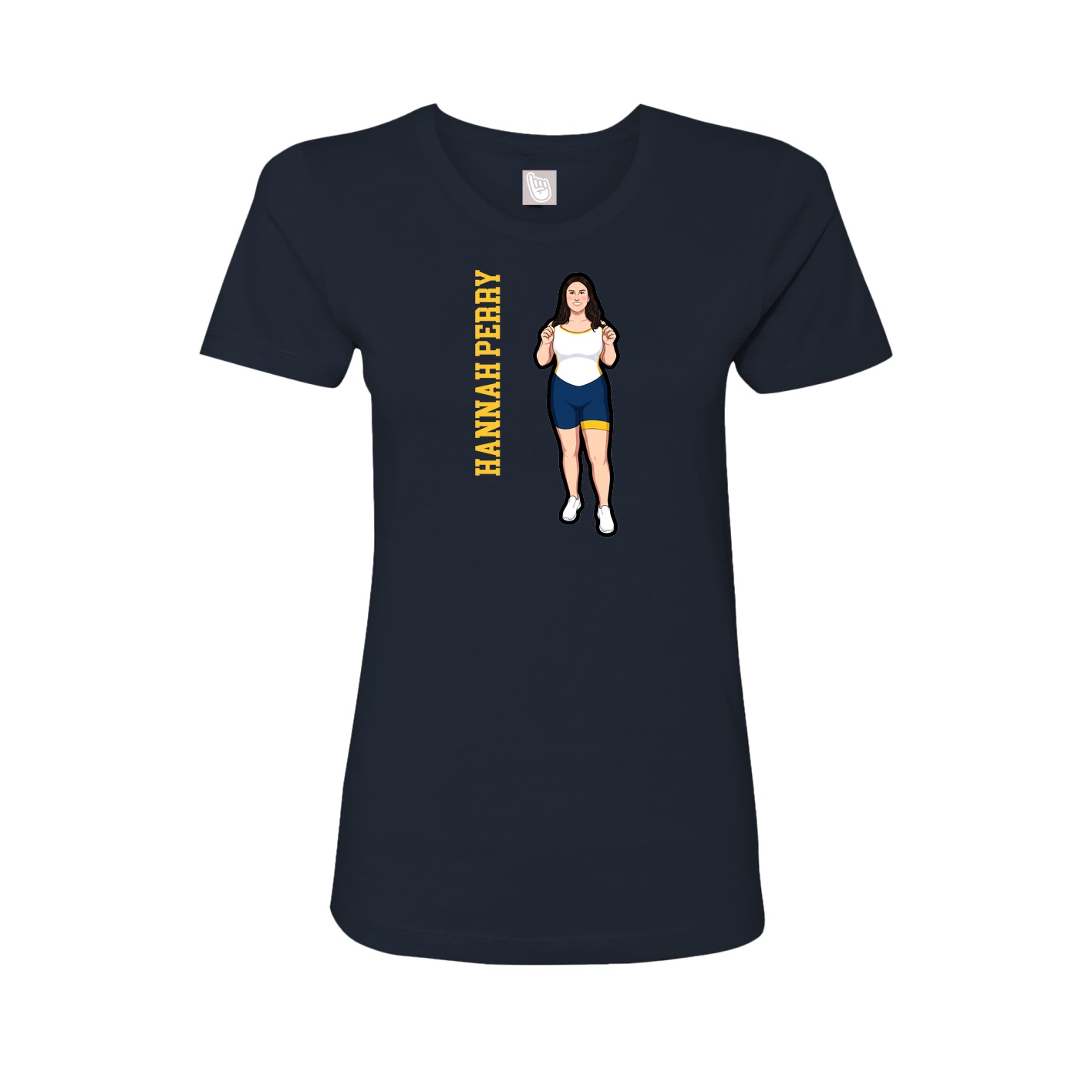 Womens Tee — Name Vertical in Navy