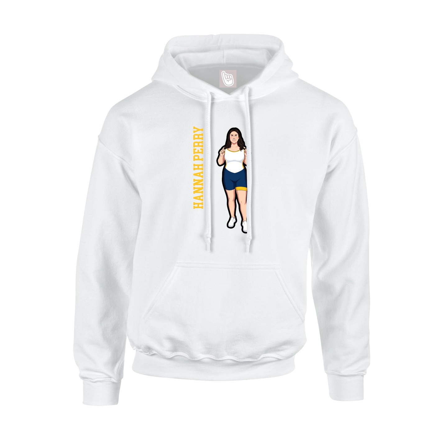 Hoodie — Name Vertical in White