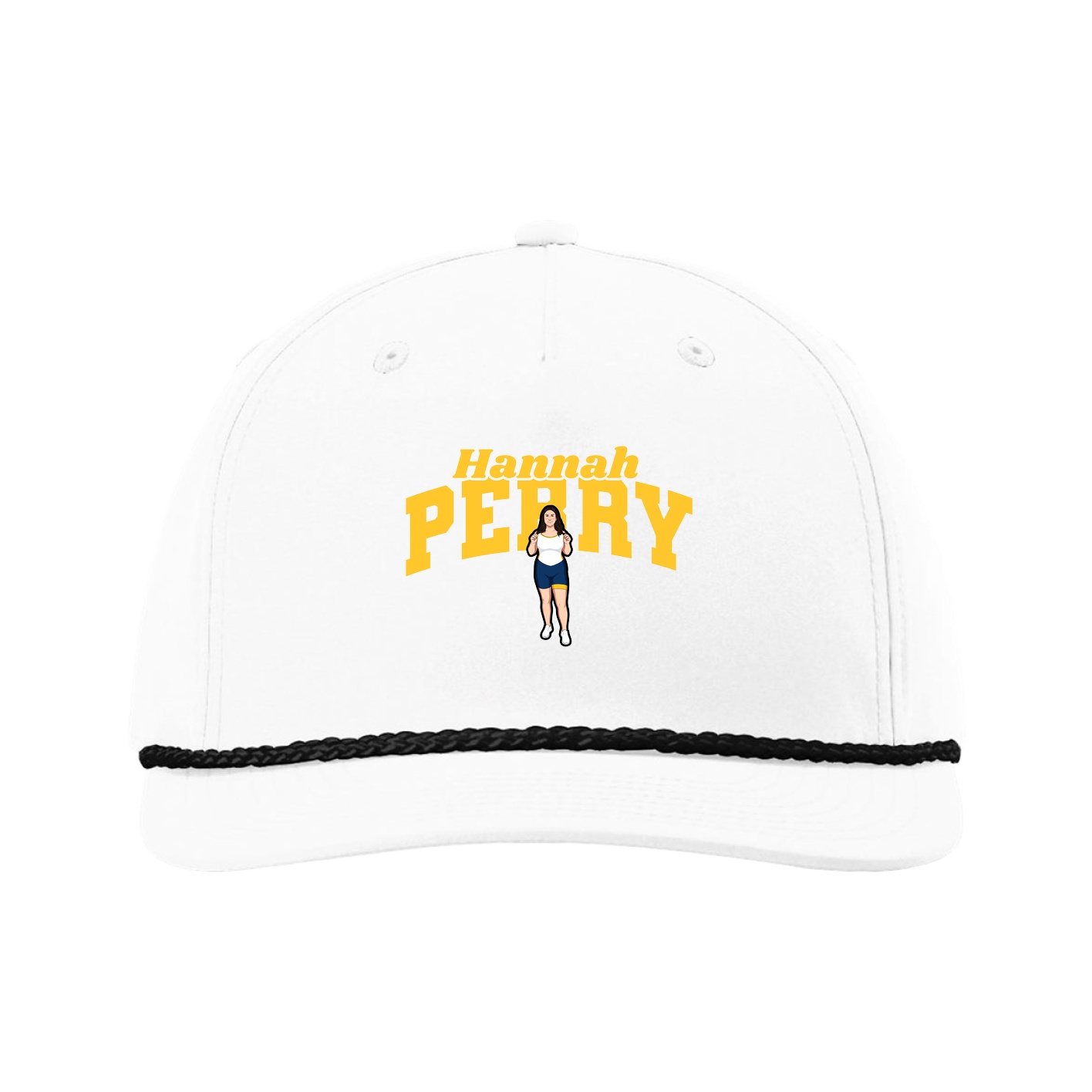 Five-Panel Classic Rope Cap — Signature Arch in White