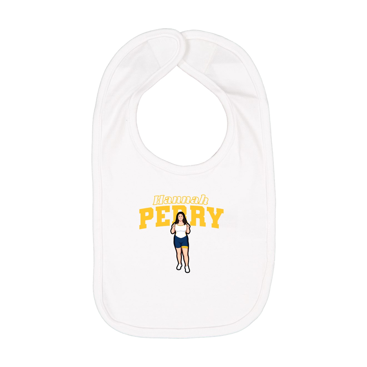 Infant Bib — Name Arch in White