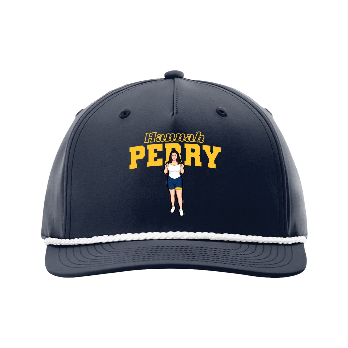 Five-Panel Classic Rope Cap — Name Arch in Navy