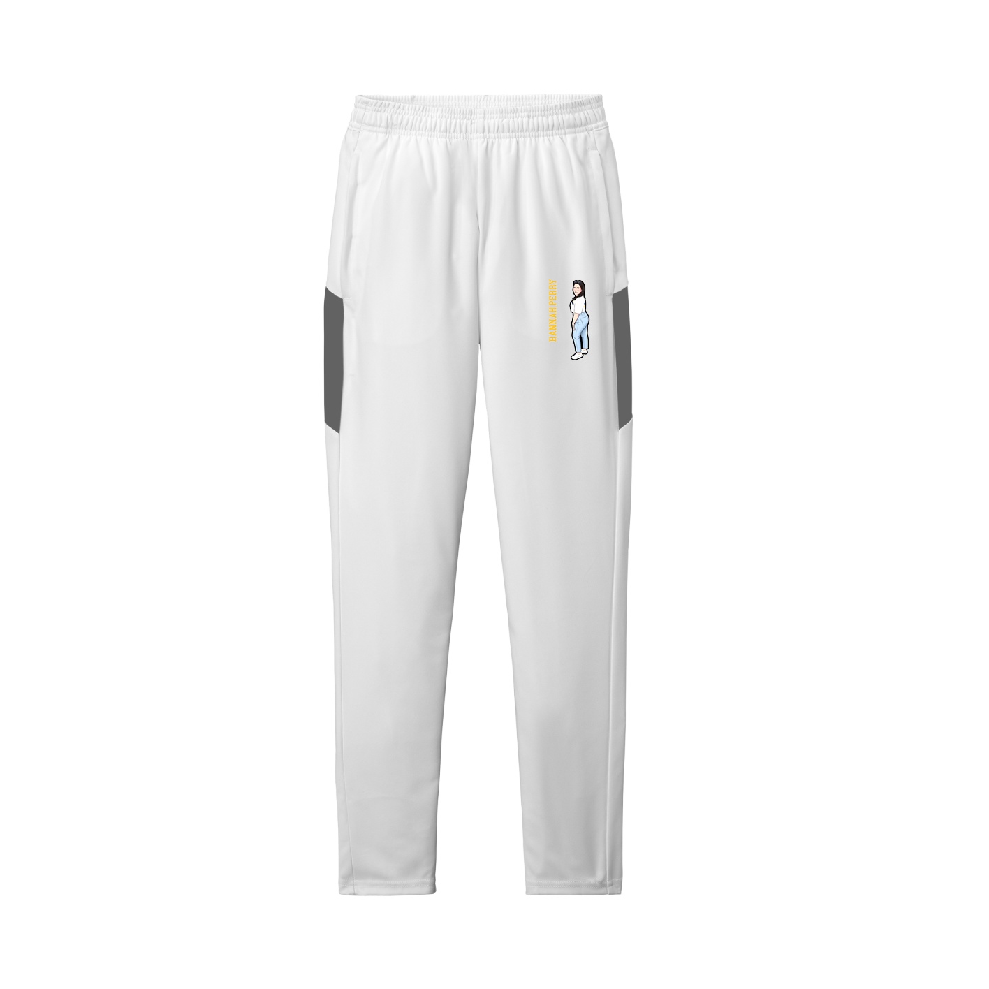 Team Travel Pant — Name Vertical in White/Grey