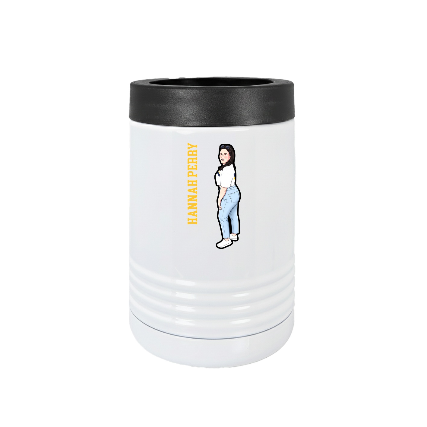 Beverage Holder — Name Vertical in White
