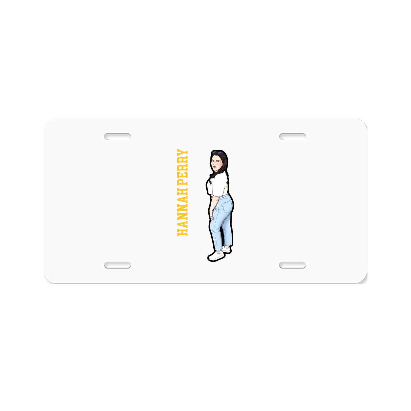 License Plate — Name Vertical in Classic