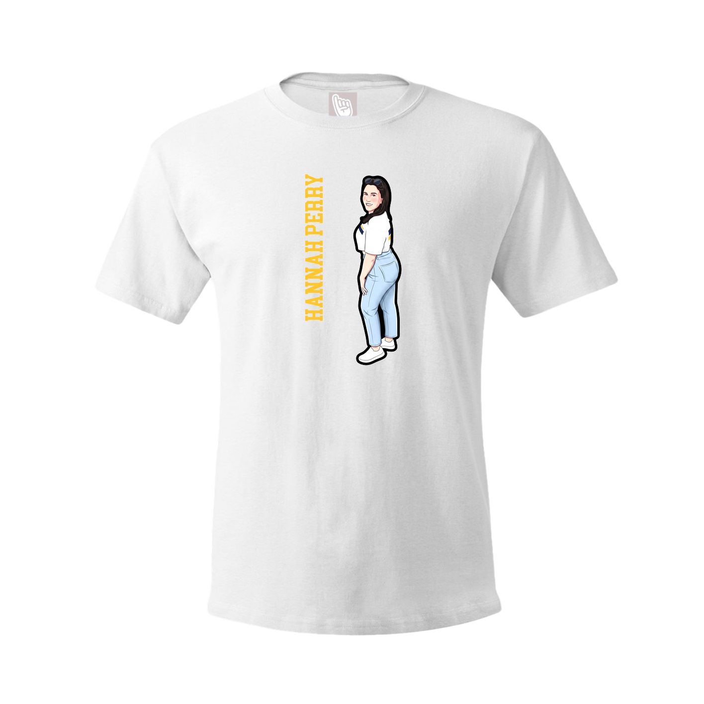 Youth Tee — Name Vertical in White