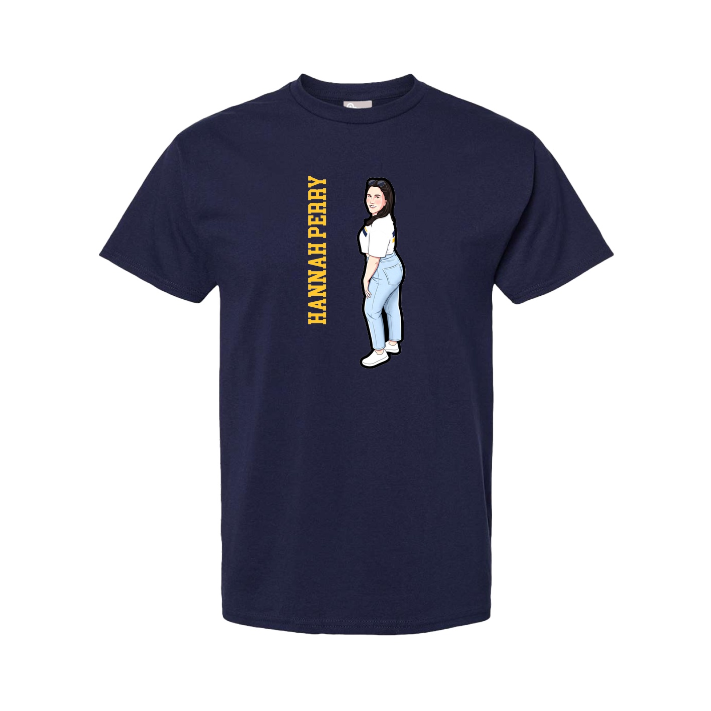 Youth Tee — Name Vertical in Navy