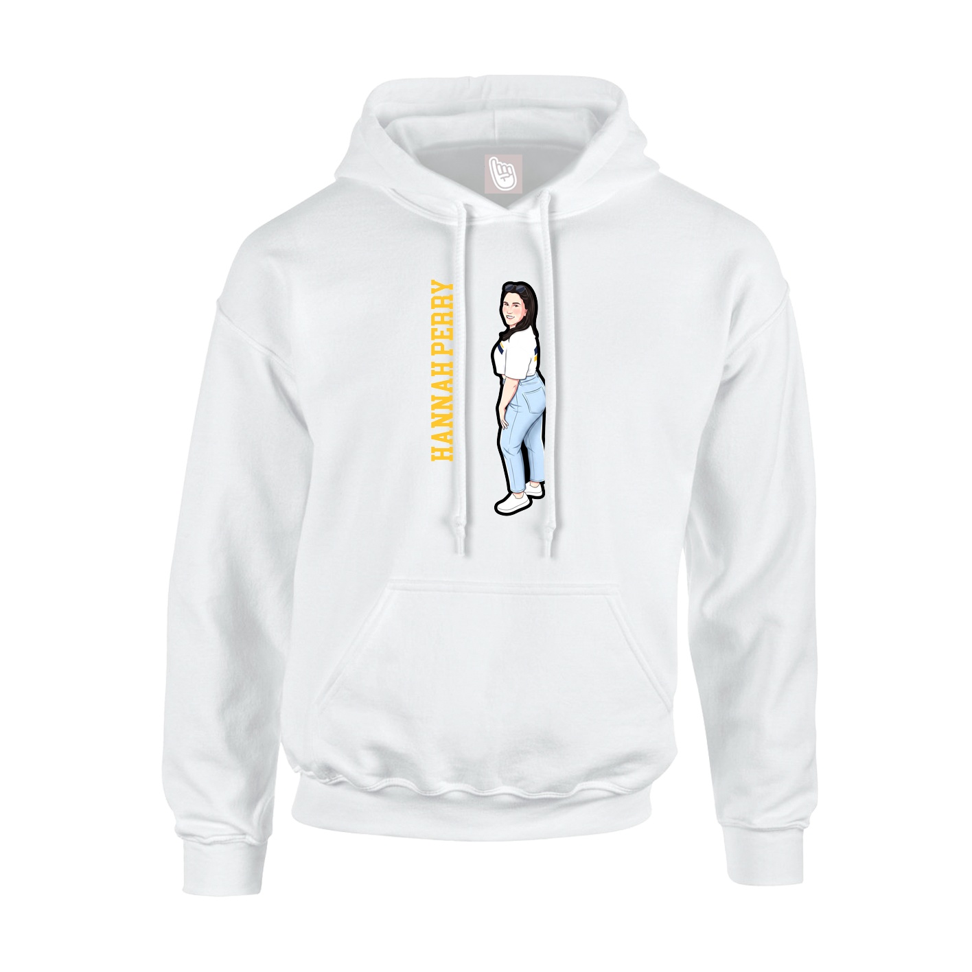 Youth Hoodie — Name Vertical in White
