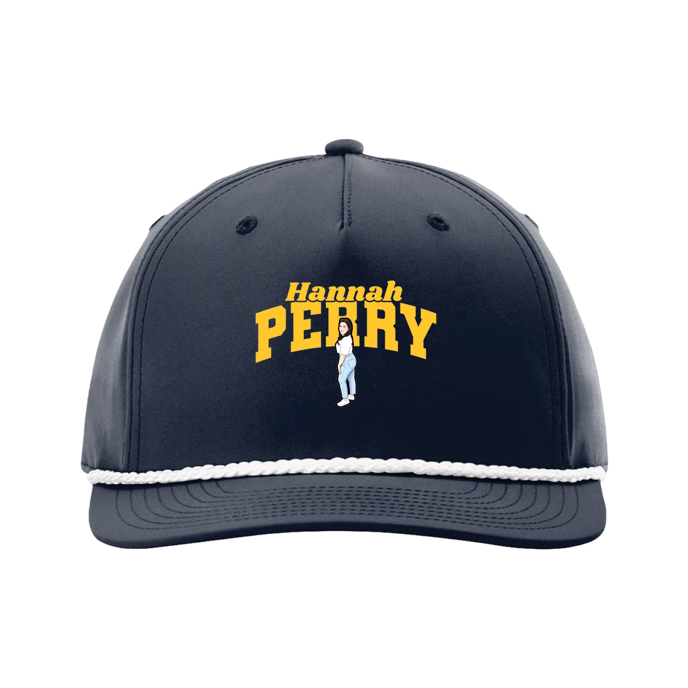 Five-Panel Classic Rope Cap — Signature Arch in Navy