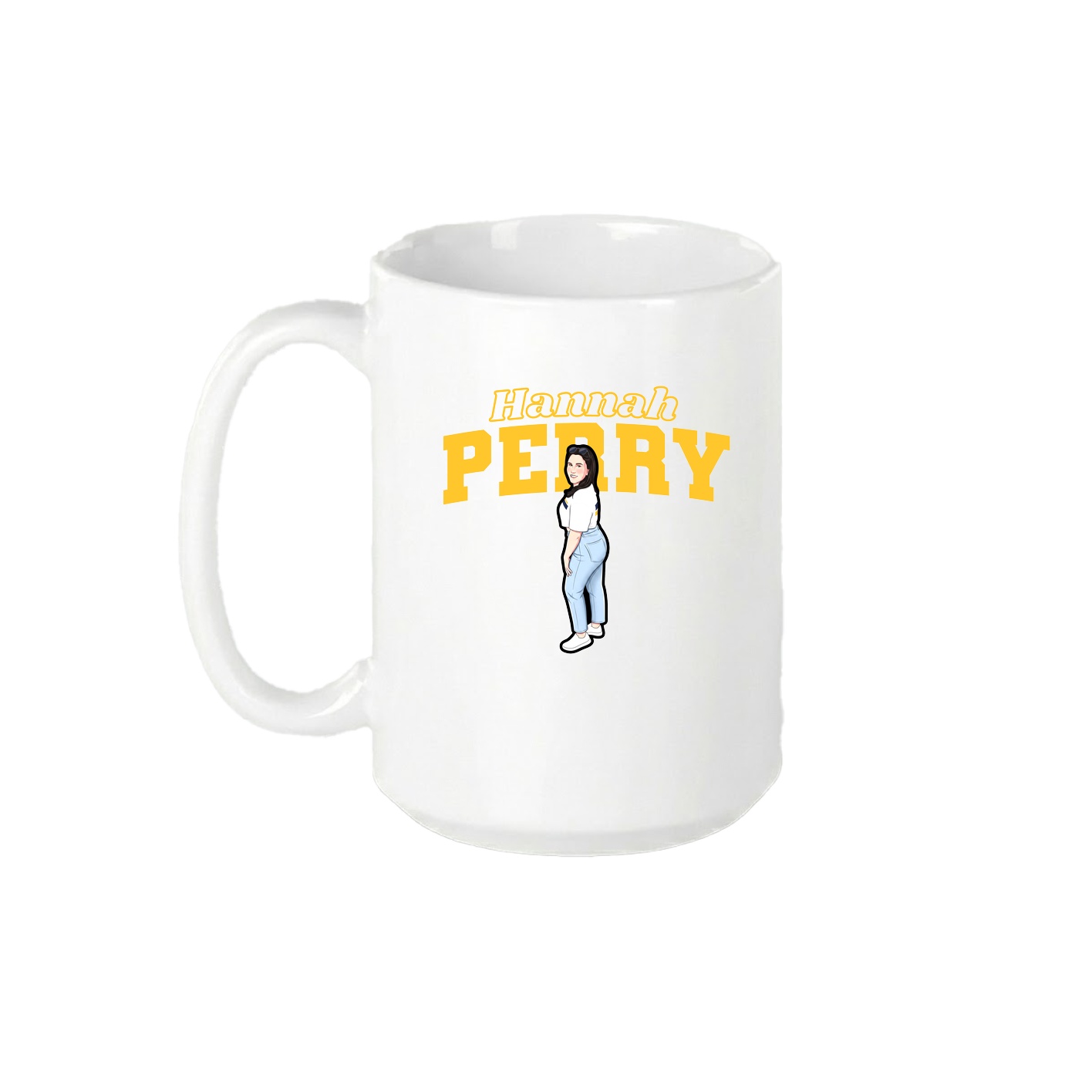 15oz Coffee Mug — Name Arch in White