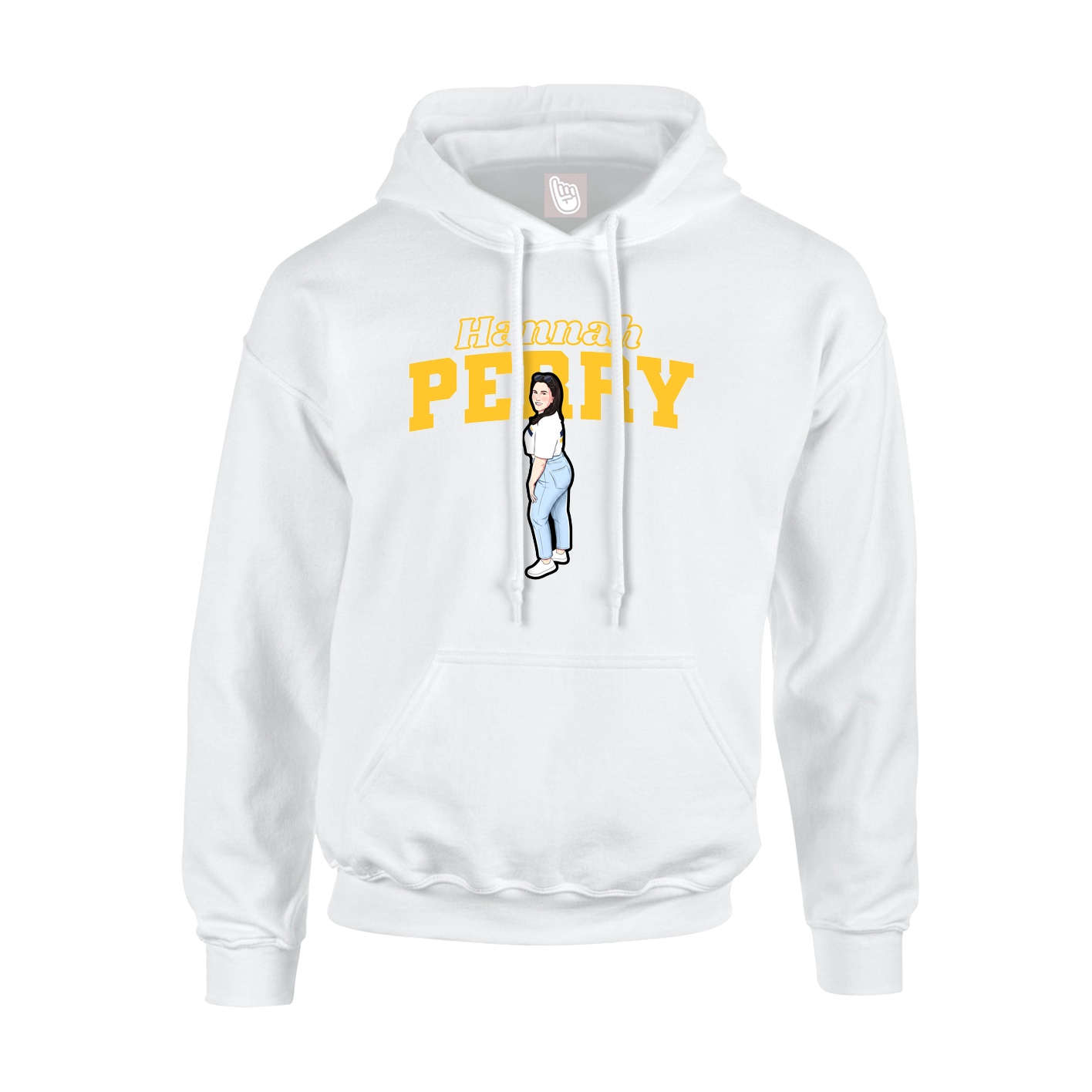 Youth Hoodie — Name Arch in White