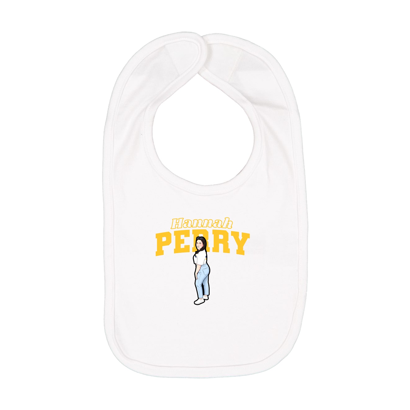 Infant Bib — Name Arch in White
