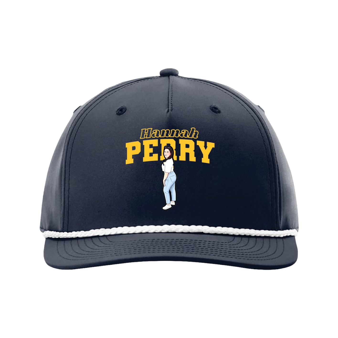 Five-Panel Classic Rope Cap — Name Arch in Navy