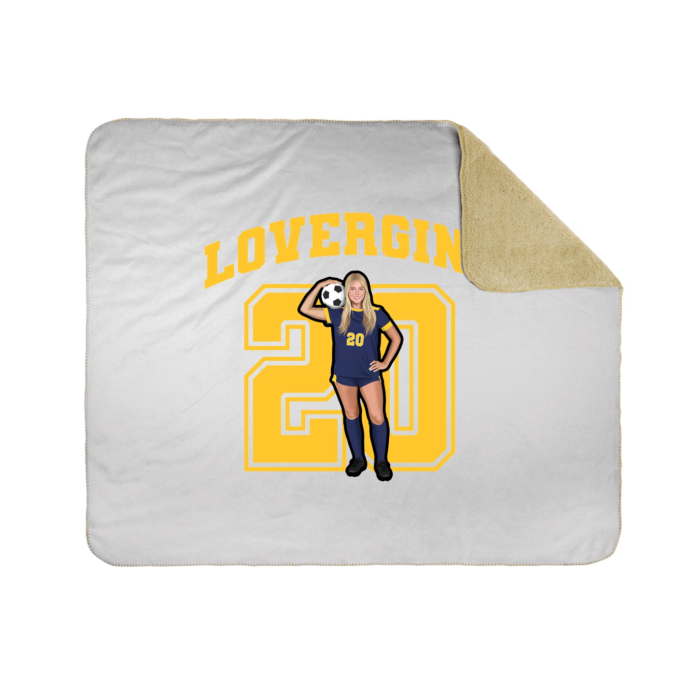 Throw Blanket — Number in White