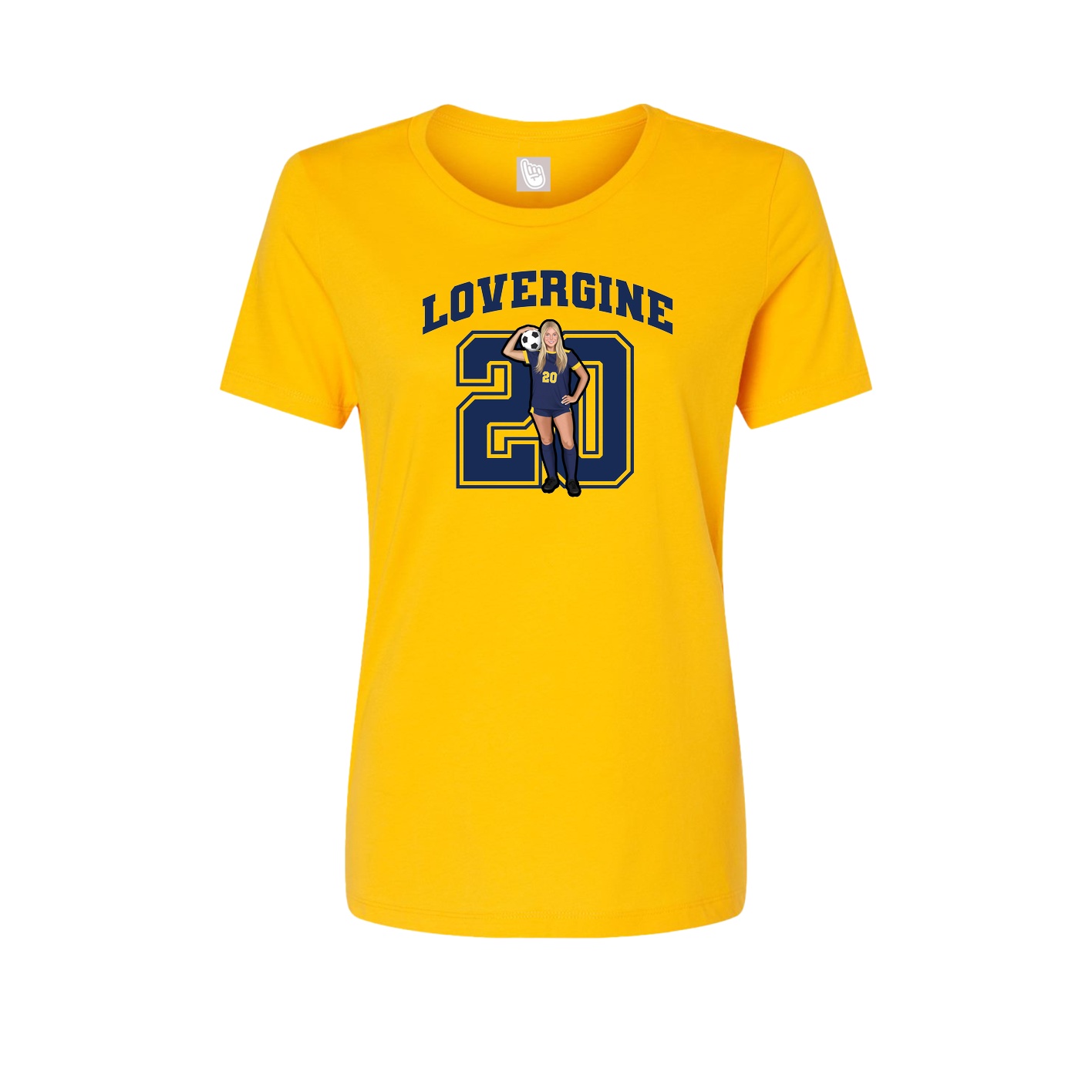 Fitted Women's Tee — Number in Gold