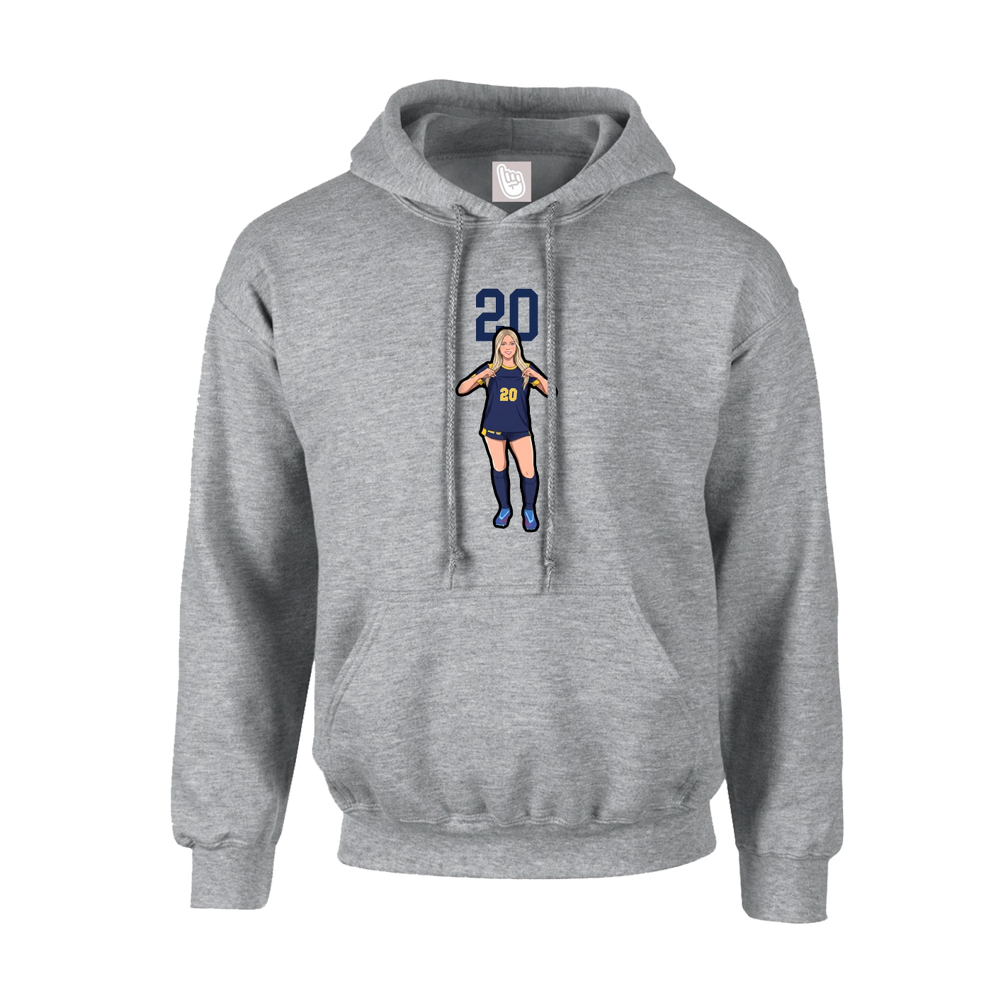 Youth Hoodie — Number Top in Grey